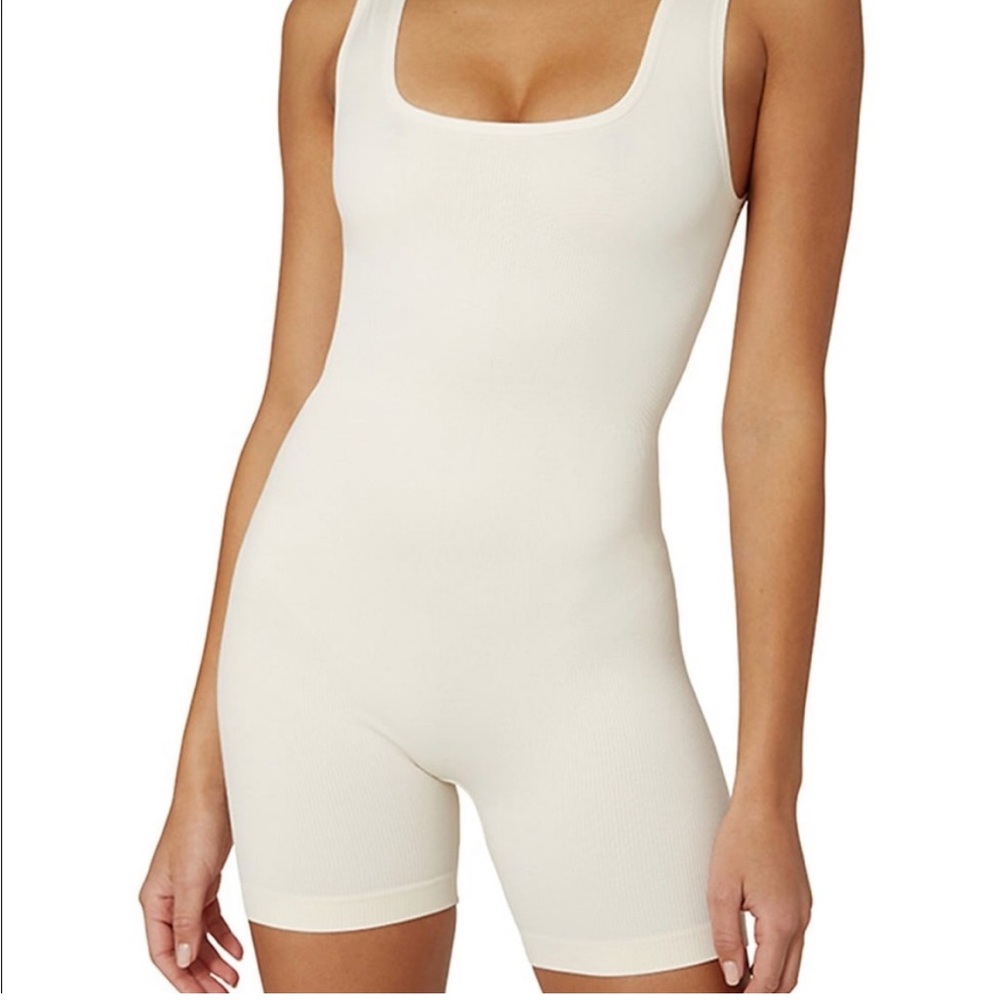WE WORE WHAT Ribbed Shorts Bodysuit